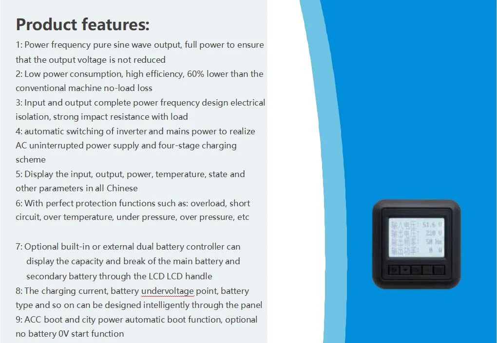 Factory Direct Sales of Power Frequency Pure Sine Wave Output Inverter Charging All-in-One Machine Power Supply