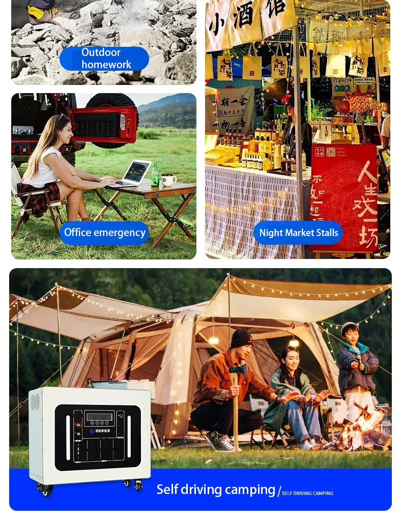 Output USB 3.0-18W Portable Outdoor Energy Storage Power Supply, High-Efficiency Solar Power Adapter, Lithium Iron Phosphate Battery AC Types (Optional) Types